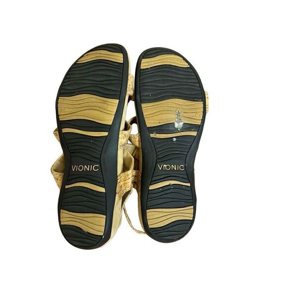 Vionic Amber Adjustable Gold Cork Sandals Size 8 - Picture 5 of 7